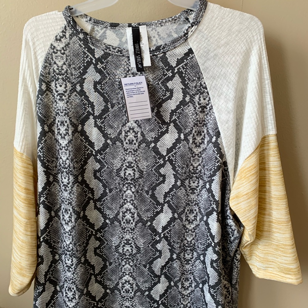 NWT Boutique Snakeskin Top